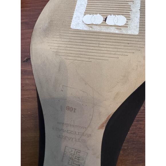 STUART WEITZMAN LEATHER LULA POINTED TOE PUMP IN BLACK 10 B MULE - Picture 14 of 16